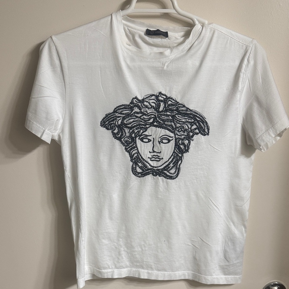 Versace White Tee with Black Label